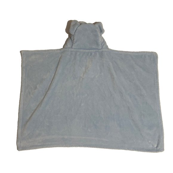 HB Hudson Baby Elephant Blue Baby Blanket Lovey Kids Security Hooded Wrap - Picture 5 of 5